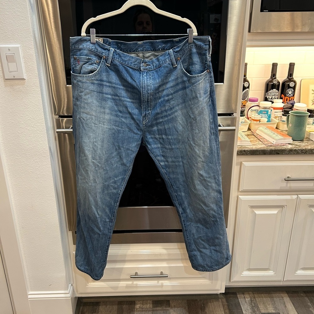 Ralph Lauren Men's Relaxed Fit Denim Jeans size 44B x 30 some wear GUC